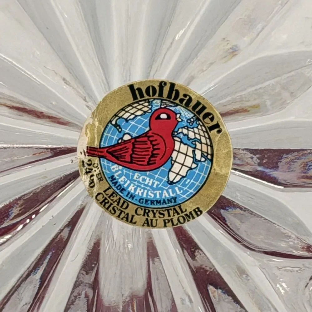 Hofbauer Byrdes Ruby Red Bird 4-Footed Bowl Trinket Candy Dish 24% Lead Crystal